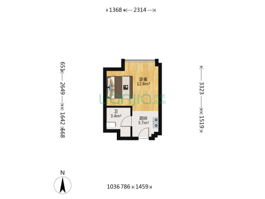 伊林公寓 1室0厅1卫 30平方