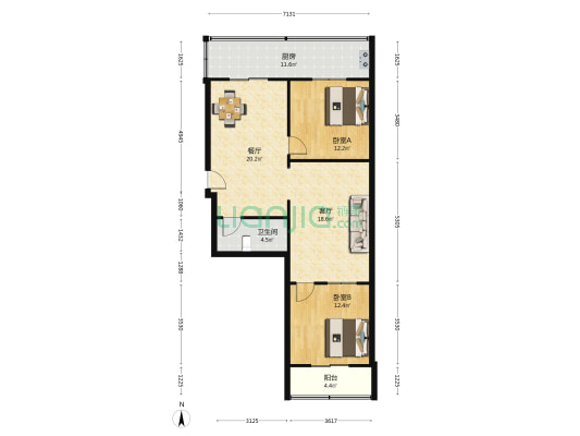 省图书馆家属楼 2室2厅1卫 96平方