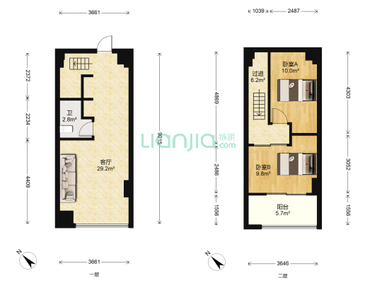 永荣广场 2室1厅1卫 43平方