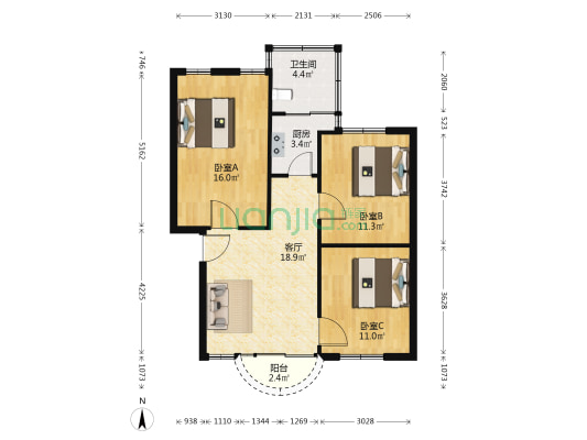 番禺永兴楼 3室1厅1卫 75平方