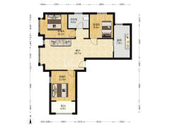 鸿坤精装修全明三居室，满五年唯一-涿州鸿坤理想湾南区户型图