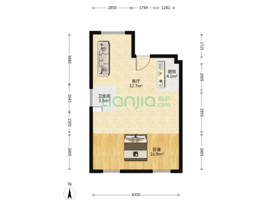 云谷雁林湾 1室1厅1卫 83平方