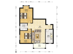 南北通透两居，毛坯房可以随意装修。。。。-涿州翡翠城户型图