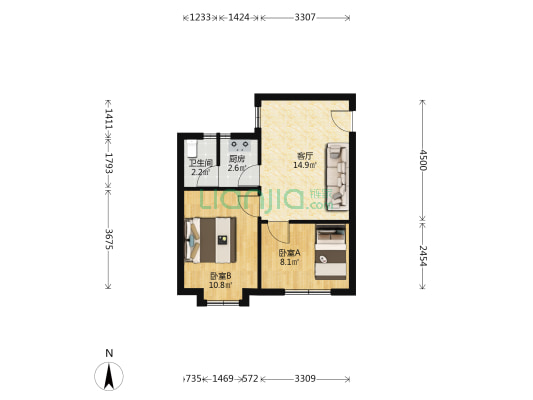 乐群楼 2室1厅1卫 47平方