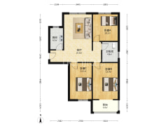 满二，三居室，集中供暖，采光好，优质房源！-涿州水岸花城户型图