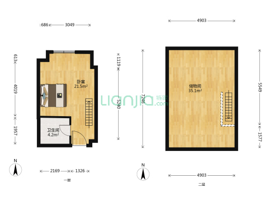 泉景雅园商务大厦 1室0厅1卫 37平方
