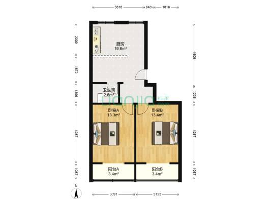 保健街 2室0厅1卫 66平方