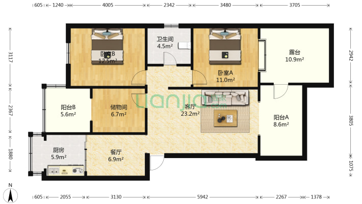 龙华花园二手房实景图