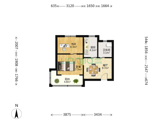 章家巷小区 2室1厅1卫 42平方