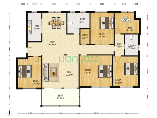孙塘新村北二区 5室2厅2卫 189平方