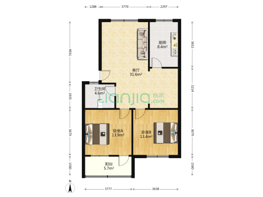 食品厂宿舍 2室1厅1卫 0平方