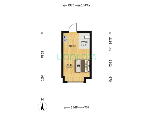 蓝光·星珀 1室0厅1卫 36平方