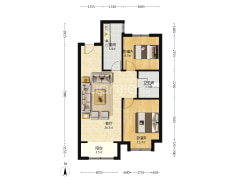 此房房本在手 房龄新 一梯两户布局 南北通透-涿州香邑溪谷悦都小区户型图