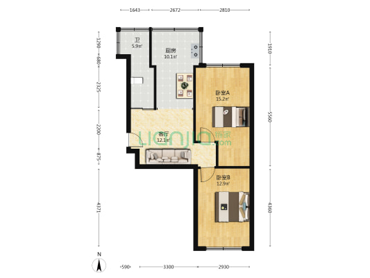 专机小区 2室1厅1卫 69平方