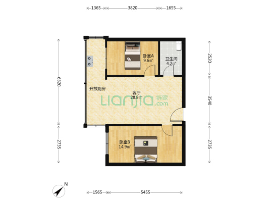 市西路536号 2室1厅1卫 72平方