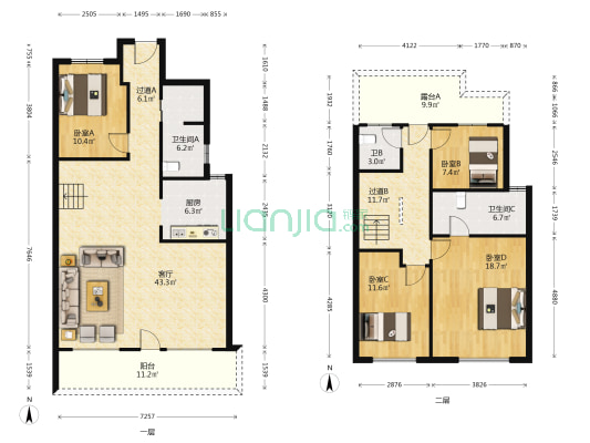 万科如园 4室1厅3卫 167平方