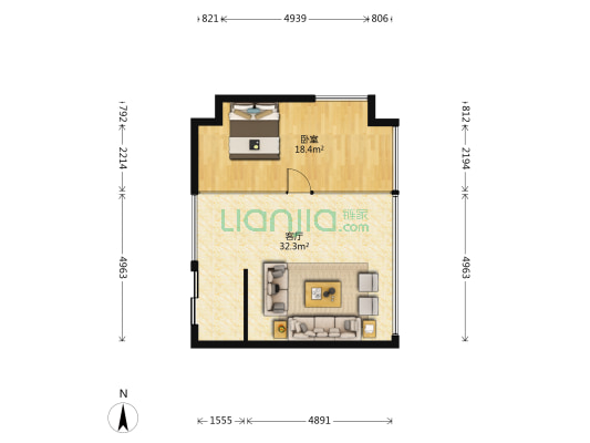 双塔国际广场 1室1厅0卫 81平方