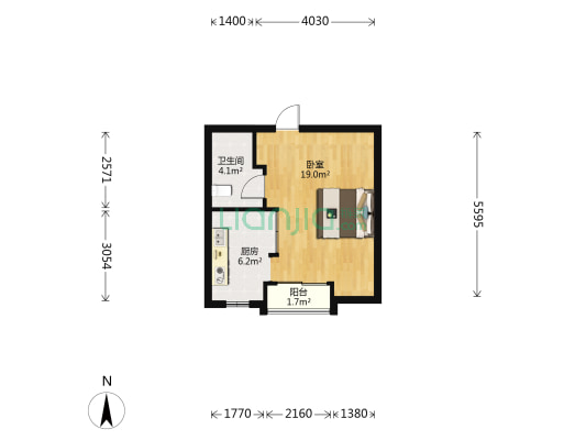 金色家园(丹阳市) 1室0厅1卫 48平方