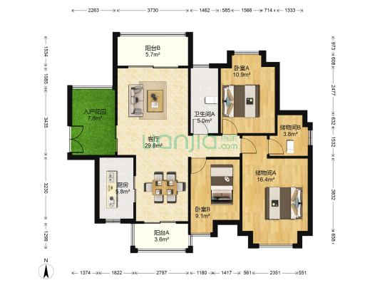 中庄翠庭 2室1厅1卫 119平方