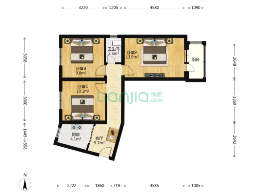 石油家属院 3室1厅1卫 68平方