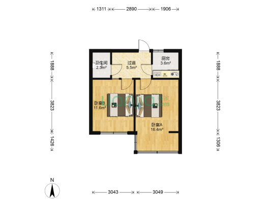 南内环小区 2室0厅1卫 49平方