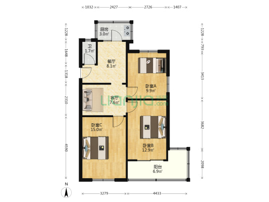 省体育局体育馆西小区 3室2厅1卫 78平方