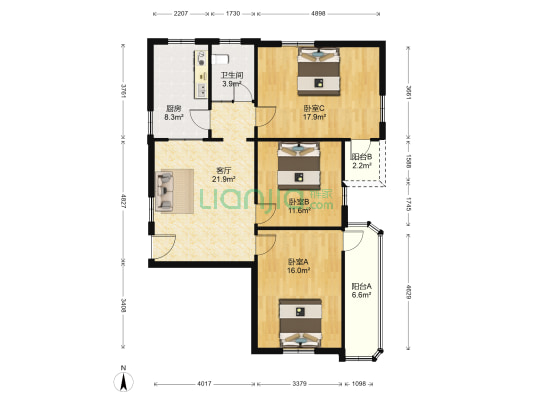 沈举人巷后街 3室1厅1卫 98平方