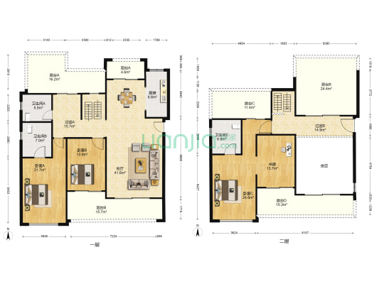 国博城君珏墅A区 4室1厅3卫 212平方