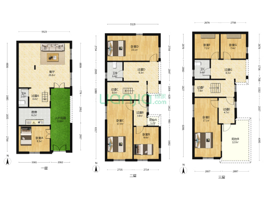 杏坛单家齐杏社区 7室1厅3卫 207平方