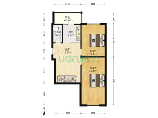 三星里 2室1厅1卫 79平方