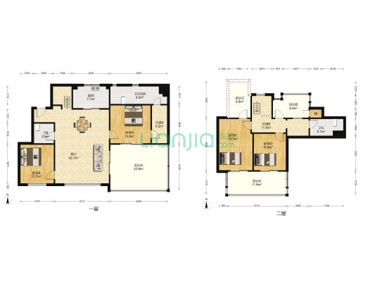 官山望 4室1厅3卫 117平方