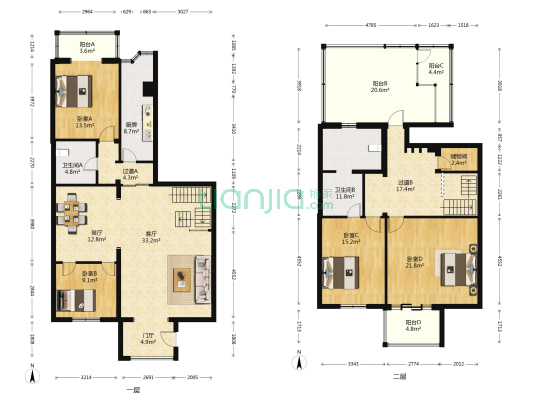 安立花园 4室2厅2卫 222平方