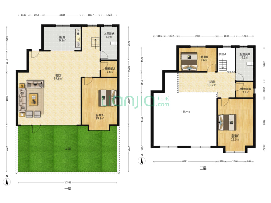 新华上院 3室1厅2卫 194平方