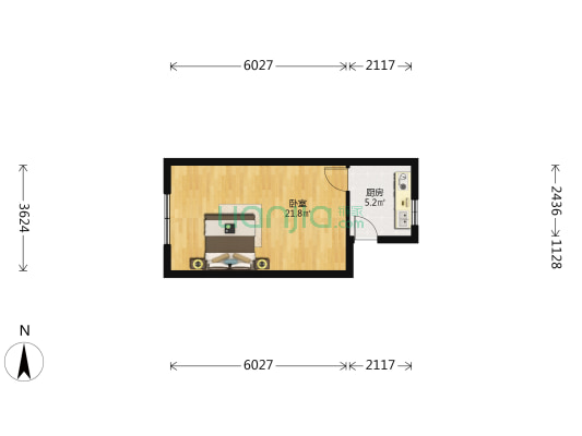 卜邻公寓 1室0厅0卫 36平方
