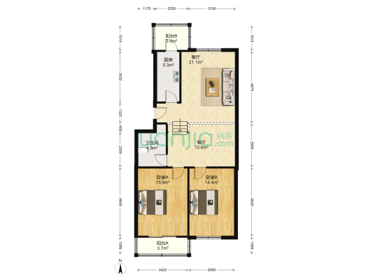 五环花园 2室2厅1卫 101平方