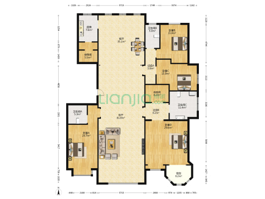 世华龙樾四期 4室2厅3卫 331平方