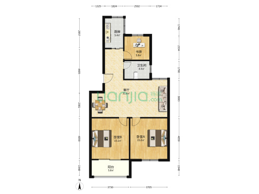 东方明珠花苑 3室1厅1卫 103平方