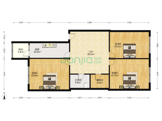 闽江路 3室0厅1卫 162平方