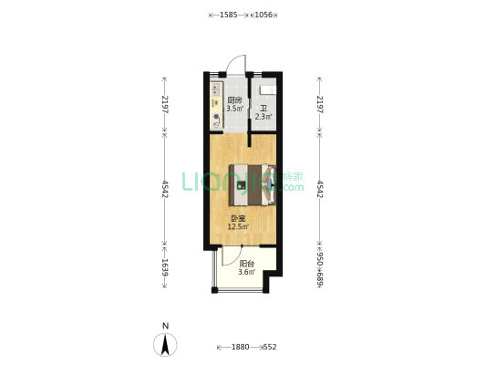 云星城 1室0厅1卫 30平方