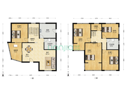 庙前街 5室2厅2卫 191平方