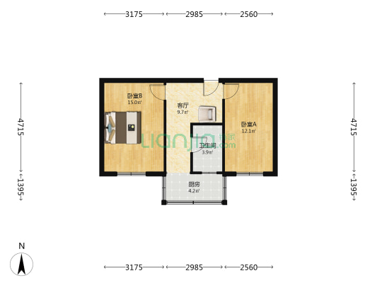 上马街五处宿舍 2室1厅1卫 60平方