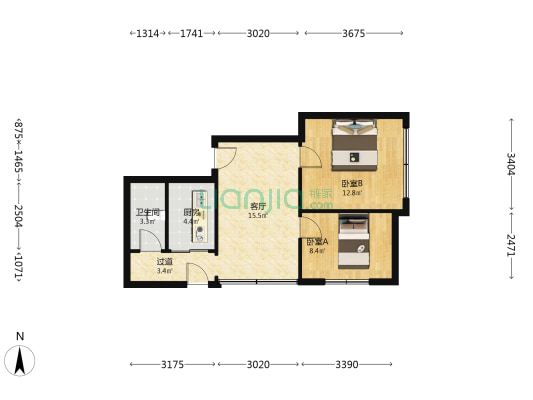 大巷子31附3号 2室1厅1卫 64平方