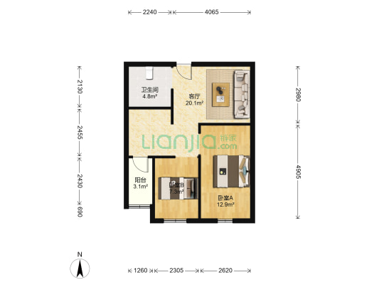 生活汇 2室1厅1卫 67平方