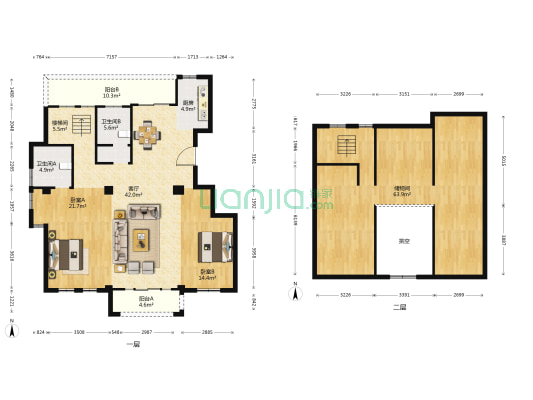 上笆里花苑 2室1厅2卫 220平方