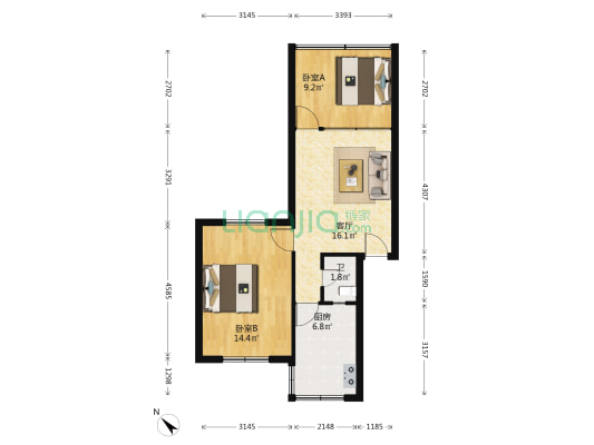 营策巷29号 2室1厅1卫 57平方