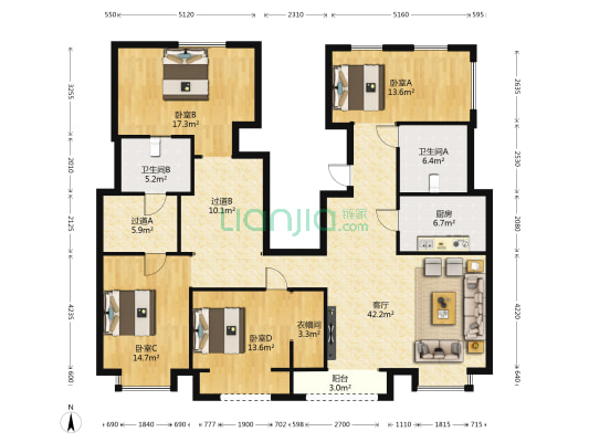 富力熙悦居 4室1厅2卫 142平方