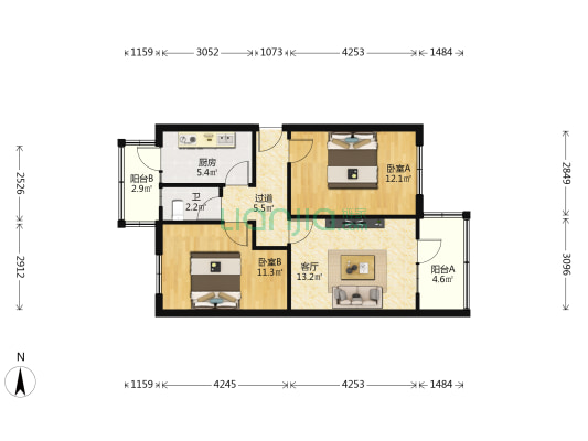 永登水泥厂家属楼（瓜州路） 2室1厅1卫 70平方