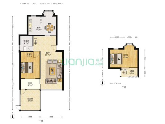 住友苑 2室1厅1卫 82平方