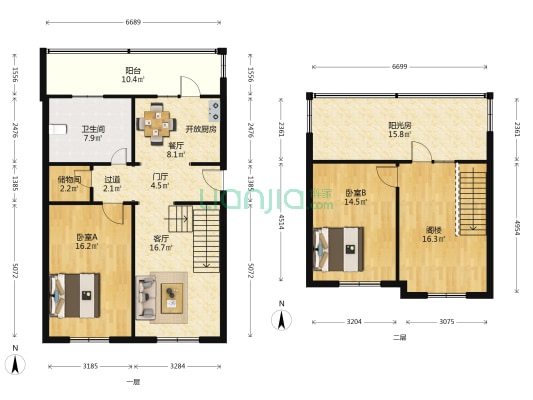 暖香里 2室2厅1卫 110平方