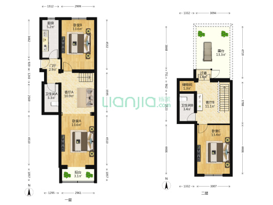 樱桃头条 3室2厅2卫 108平方